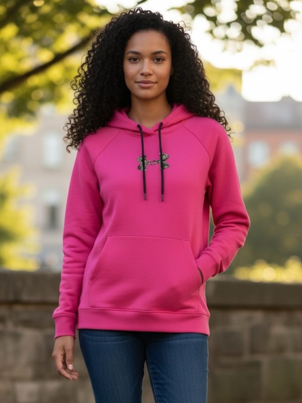 Under Armour pink hooded sweater